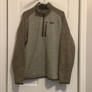 Patagonia Men's Zip-Up Sweater in Gray and Tan